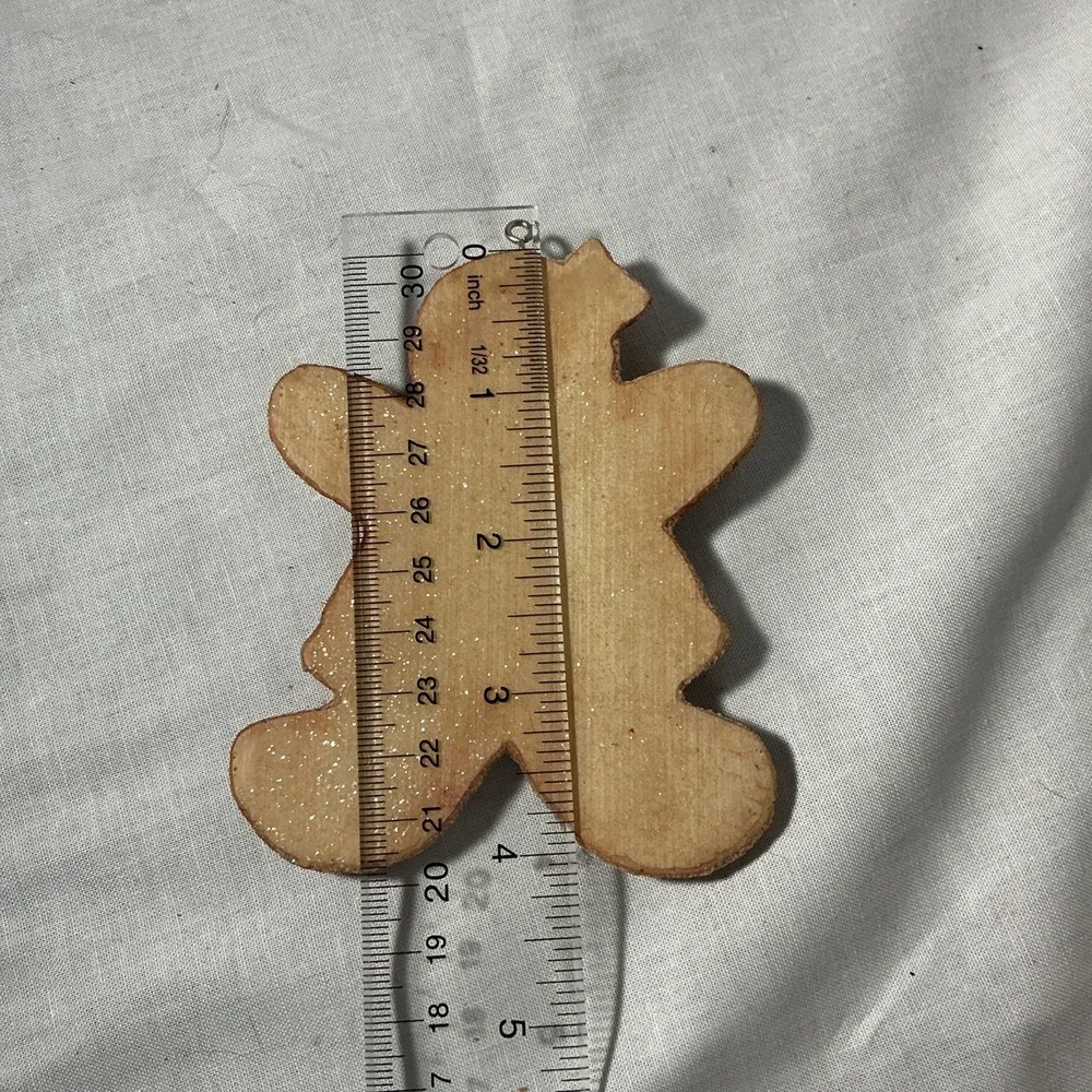 Vintage 1997-2003 Y2K Gingerbread Girl With Cookies Recipe Christmas Ornament